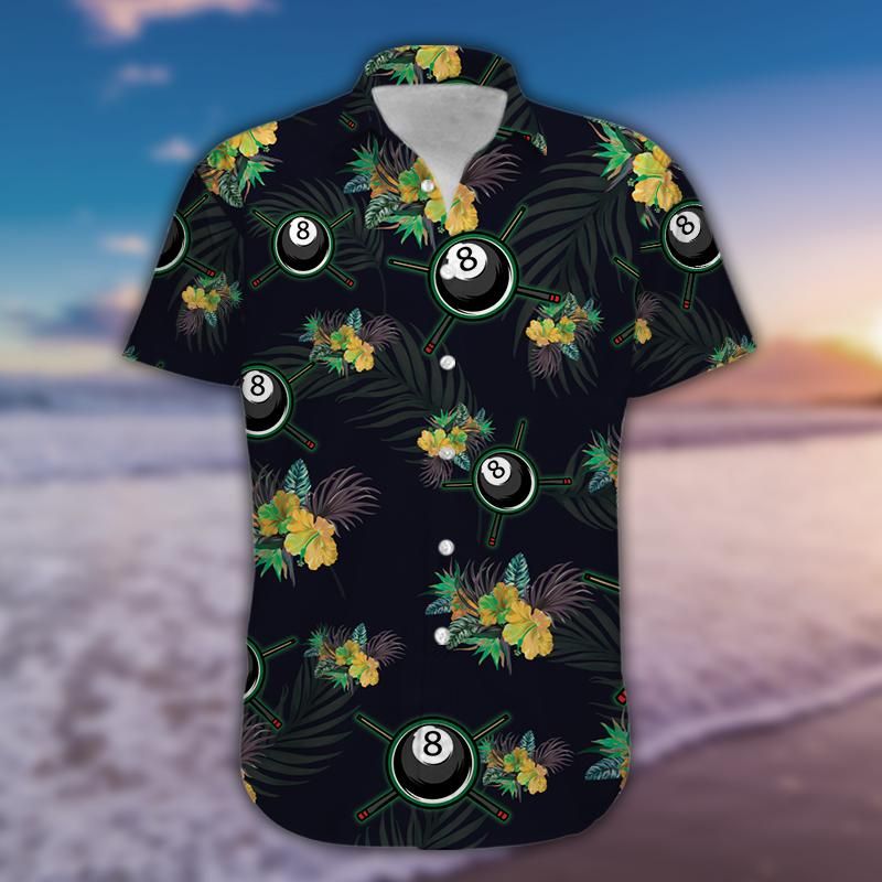 Felacia Black Billiard Tropical Unisex Hawaiian Ha76065