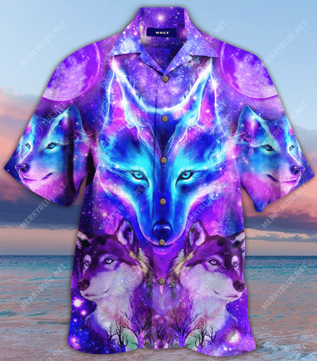 Get Here Amazing Galaxy Wolf Unisex Hawaii Shirt Ha92659