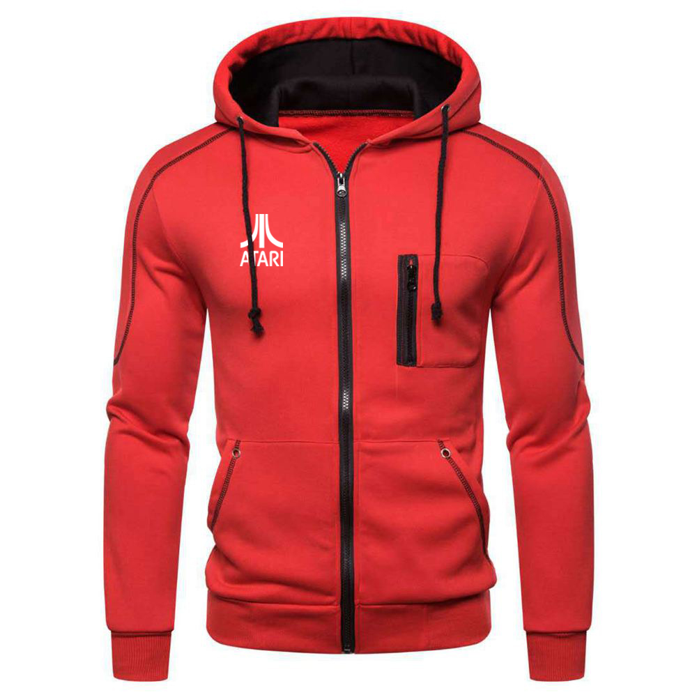 2022 New Men’s ATARI Games Printing Cotton Warm Hoodies Fitness Spring and Autumn Sweatshirts Solid Fleece Zipper Jacket Coat alx