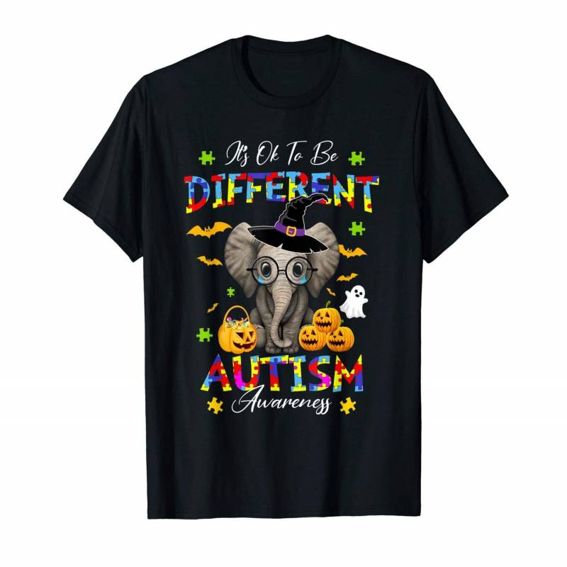 It’s Ok To Be Different Elephant Autism Awareness Halloween T-shirt