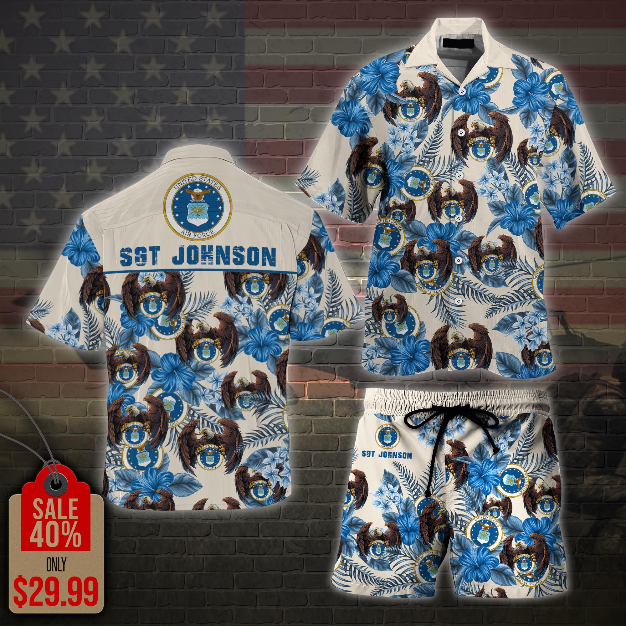 Us Air Force Military Veteran Hawaii Men Shorts Custom Shirt Ha3113