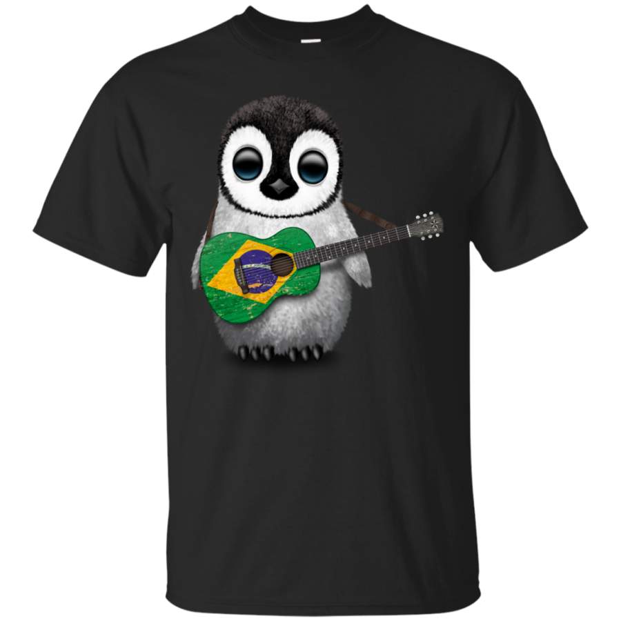 BRAZILIAN FLAG – Baby Penguin Playing Brazilian Flag Guitar T Shirt & Hoodie