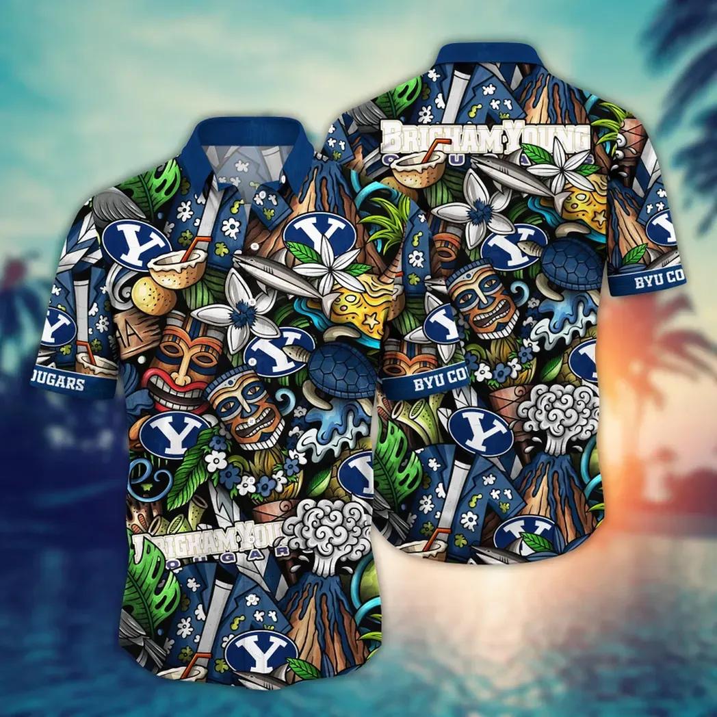 Byu Cougars Ncaa Flower Aloha Hawaiian Shirt 6, Ncaa Hawaiian Shirt