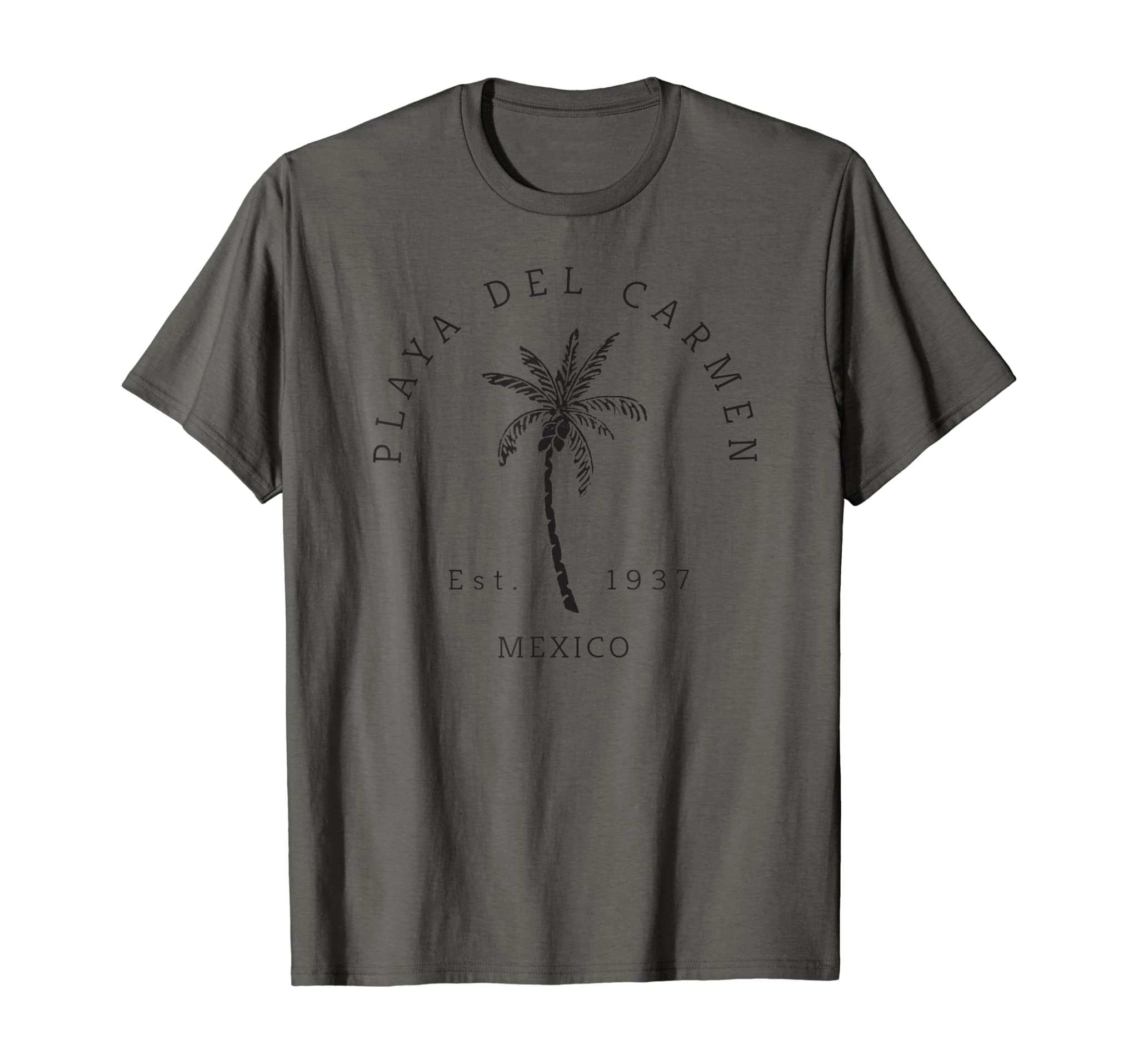 Retro Cool Playa Del Carmen Mexico Beaches Palm Tree Novelty T-Shirt