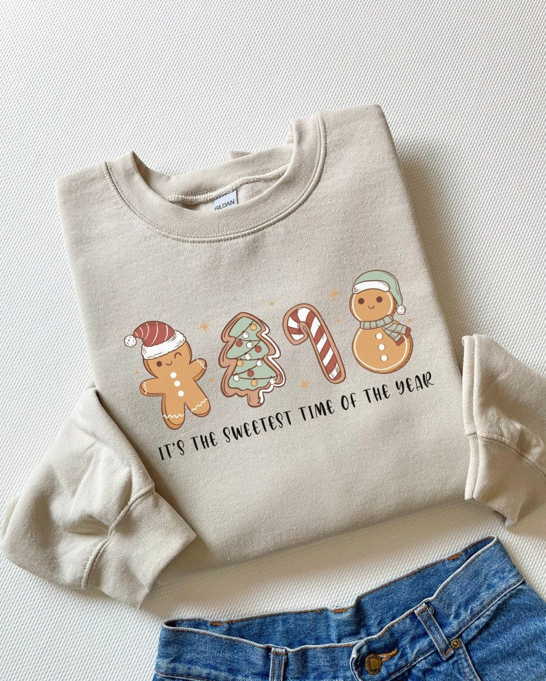 Cookie Christmas Sweatshirt 2D Crewneck Sweatshirt All Over Print Sweatshirt For Women Sweatshirt For Men Sws4456