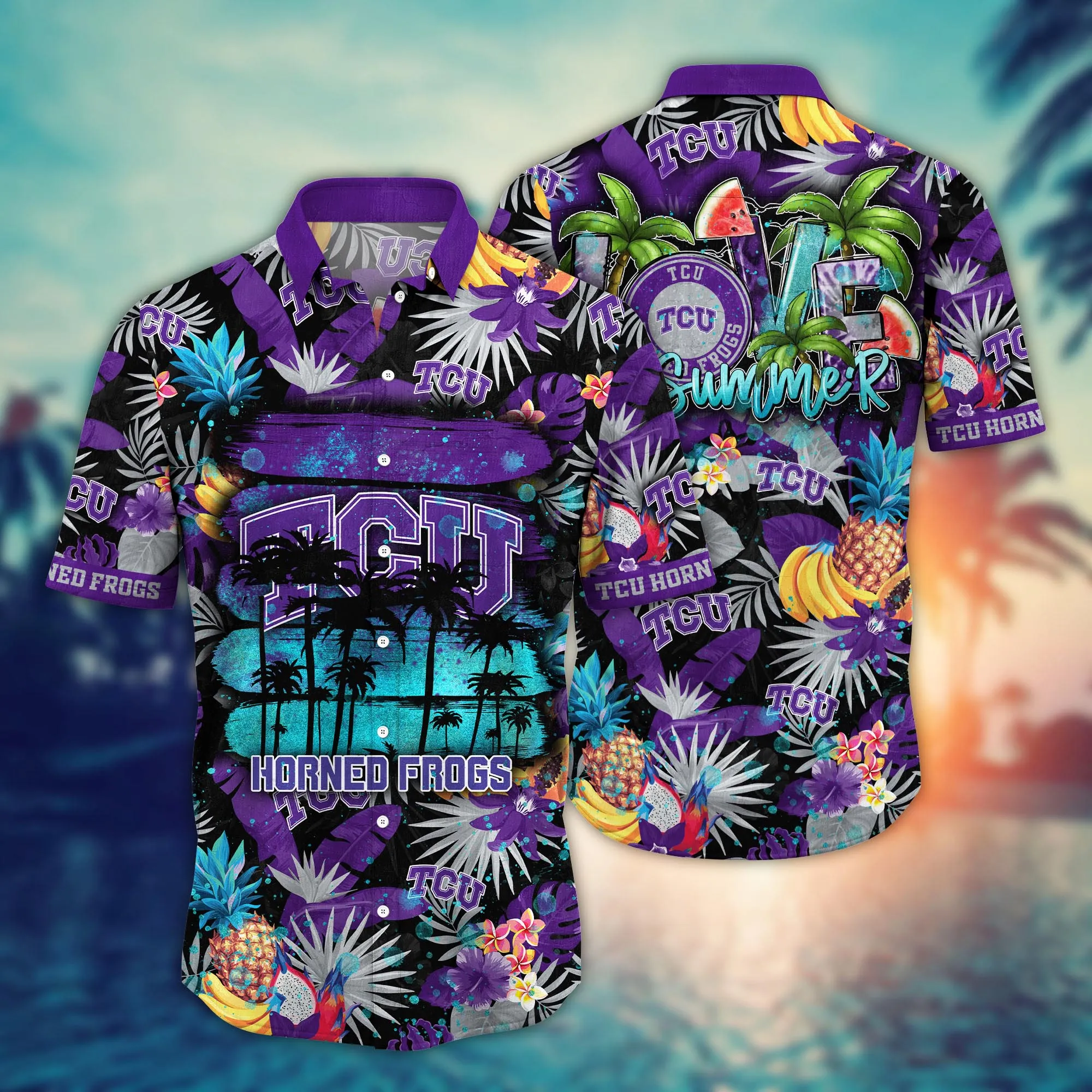 Tcu Horned Frogs NCCA Hawaiian Shirt Warm Daystime Aloha Shirt