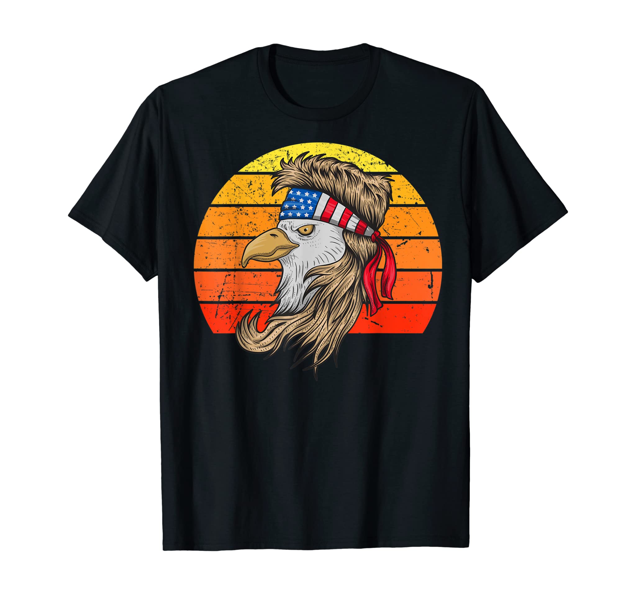 4th of July Shirt Bald Eagle with Mullet American USA Flag T-Shirt