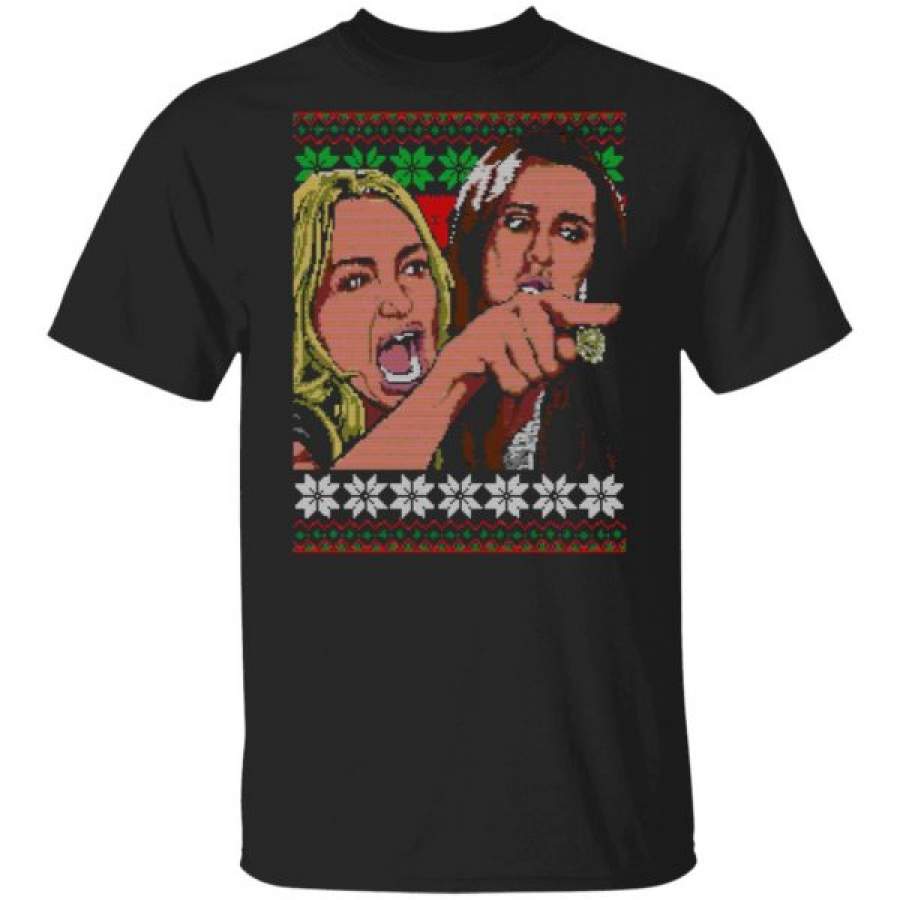 Woman Yelling at a Cat Ugly Christmas Sweater Meme Shirts