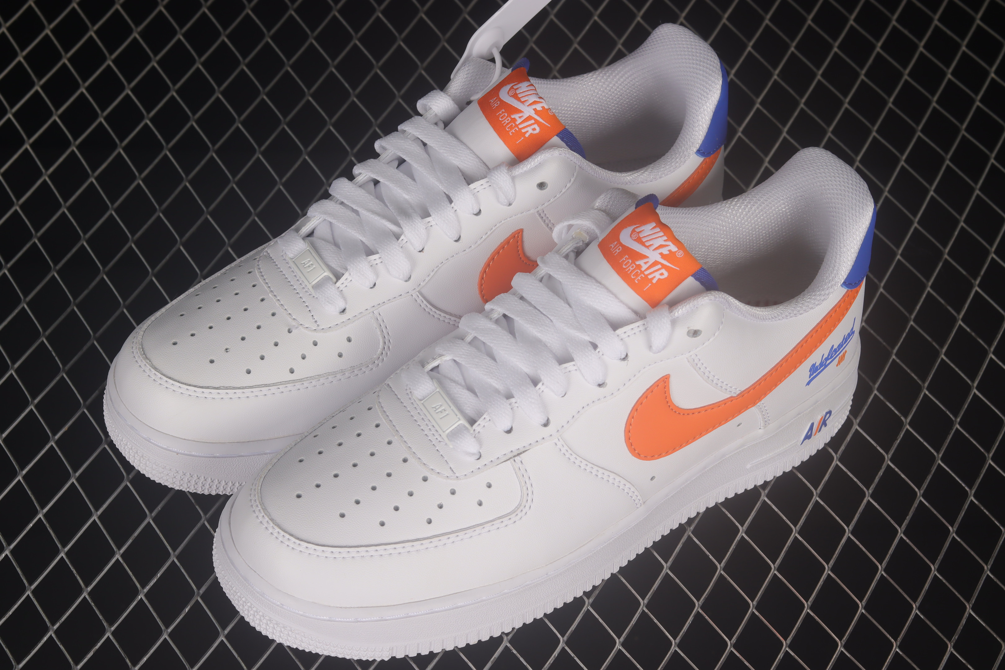 Nike Air Force 1 07 Low White Blue Orange Shoes Sneakers PR-739341