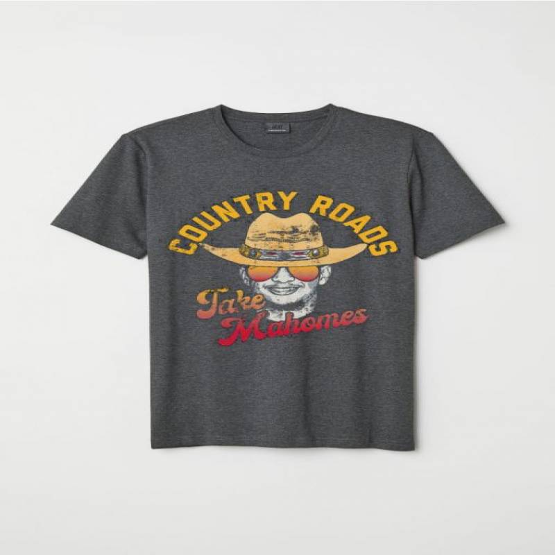 Country Roads Take MahomesKansas City Grey  t shirts