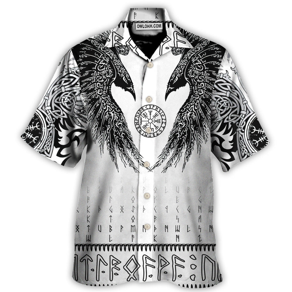 Viking Black Runic Raven Scandinavian – Hawaiian Shirt  – Owl Ohh