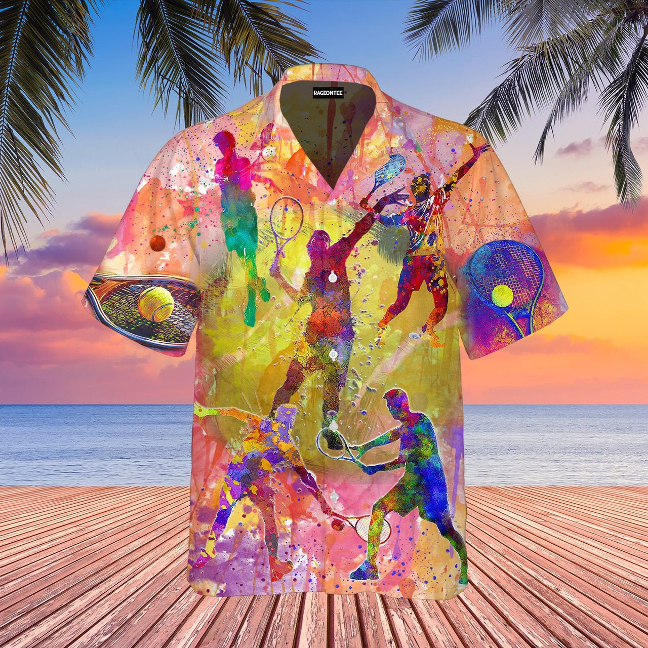 Colorful Playing Tennis Man Aloha Hawaii Shirts For Men Women Ha85621