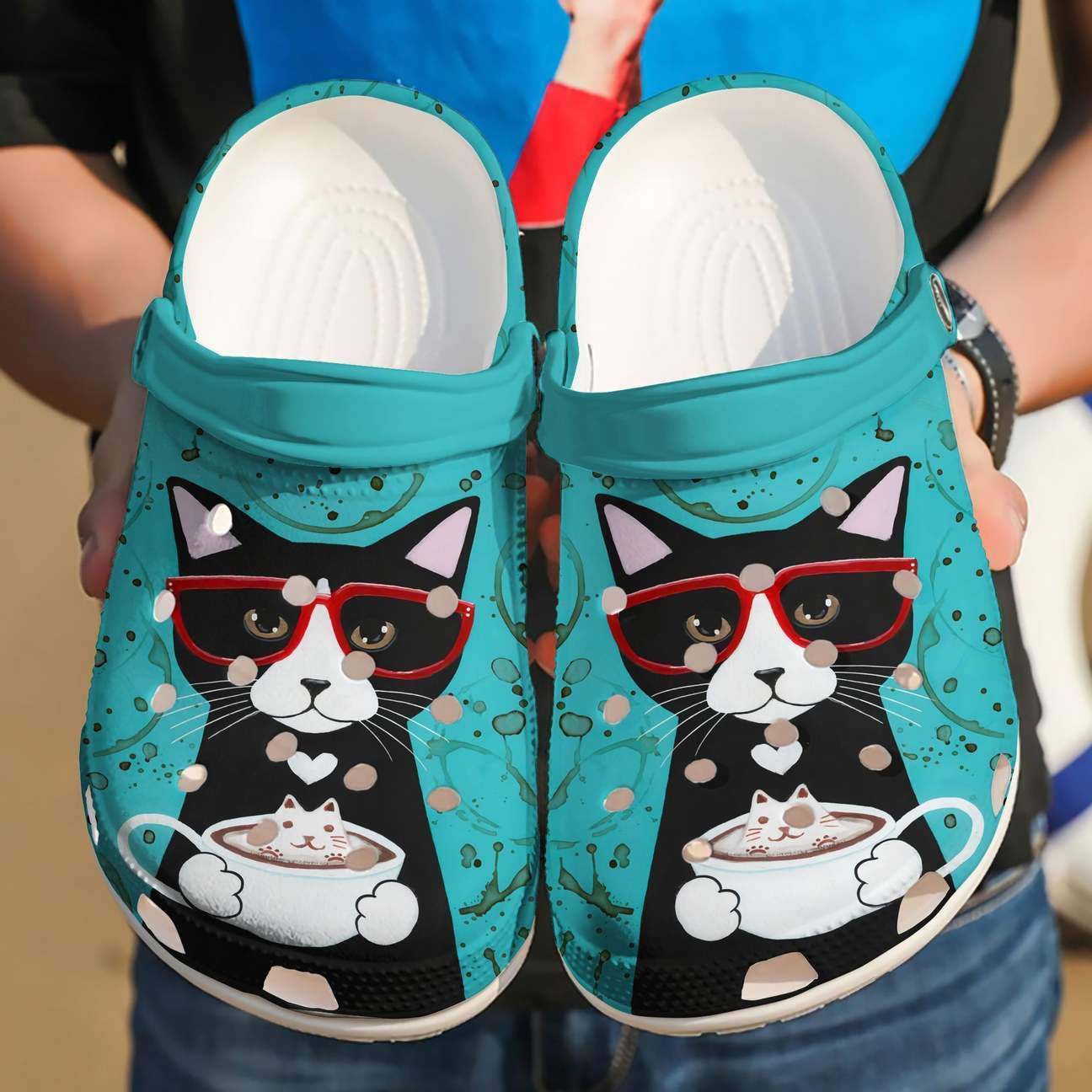 Cat Personalized Clog, Custom Name, Text Catpuccino, Fashion Style For Women, Men, Kid, Print 3D