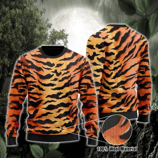 Tiger Lover Leopard Pattern Christmas Wool Sweater