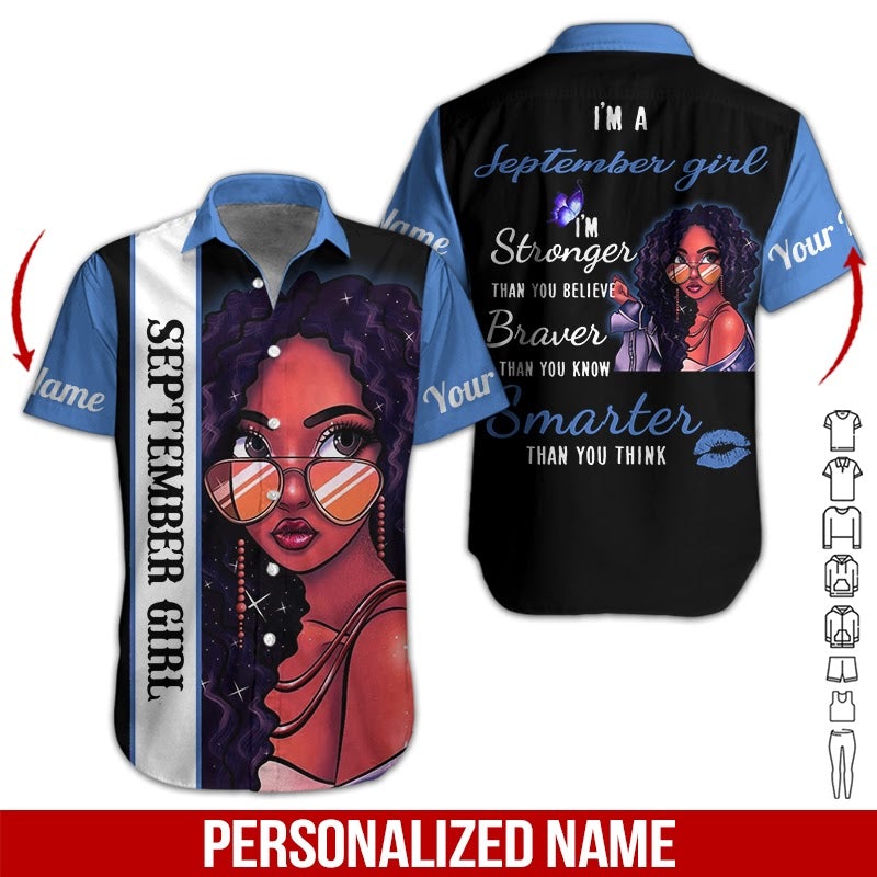 September Girl Custom Name Hawaii Shirt For Men Women Adult Ha106509