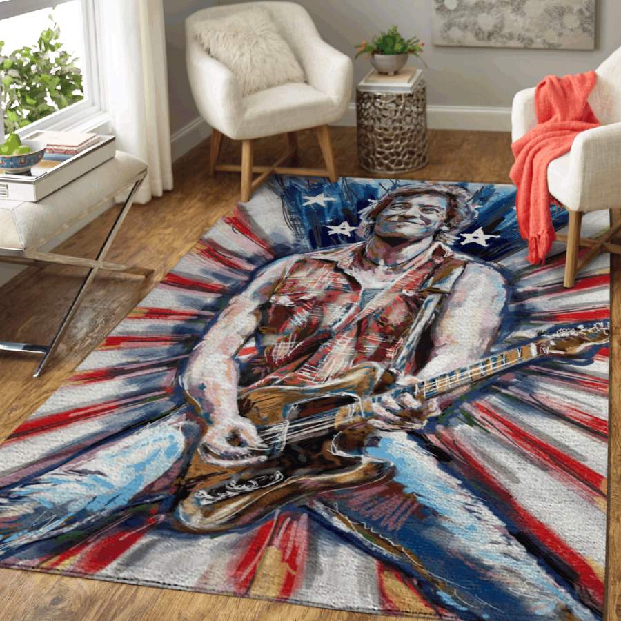 Bruce Springsteen Artwork – Music Art For Fans Area Rug Living Room Carpet …