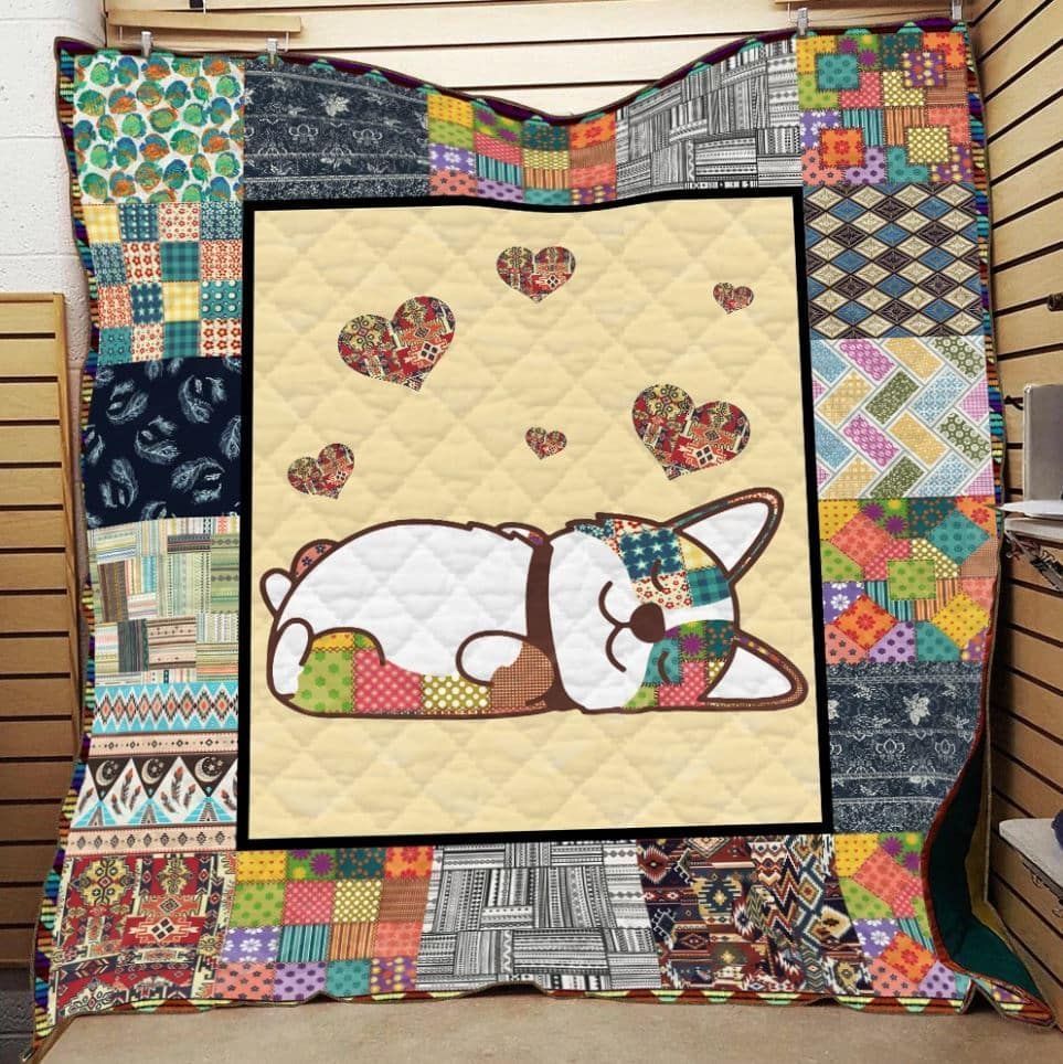 Corgi Heart Corgi JR1108 3D Customized Quilt Hip