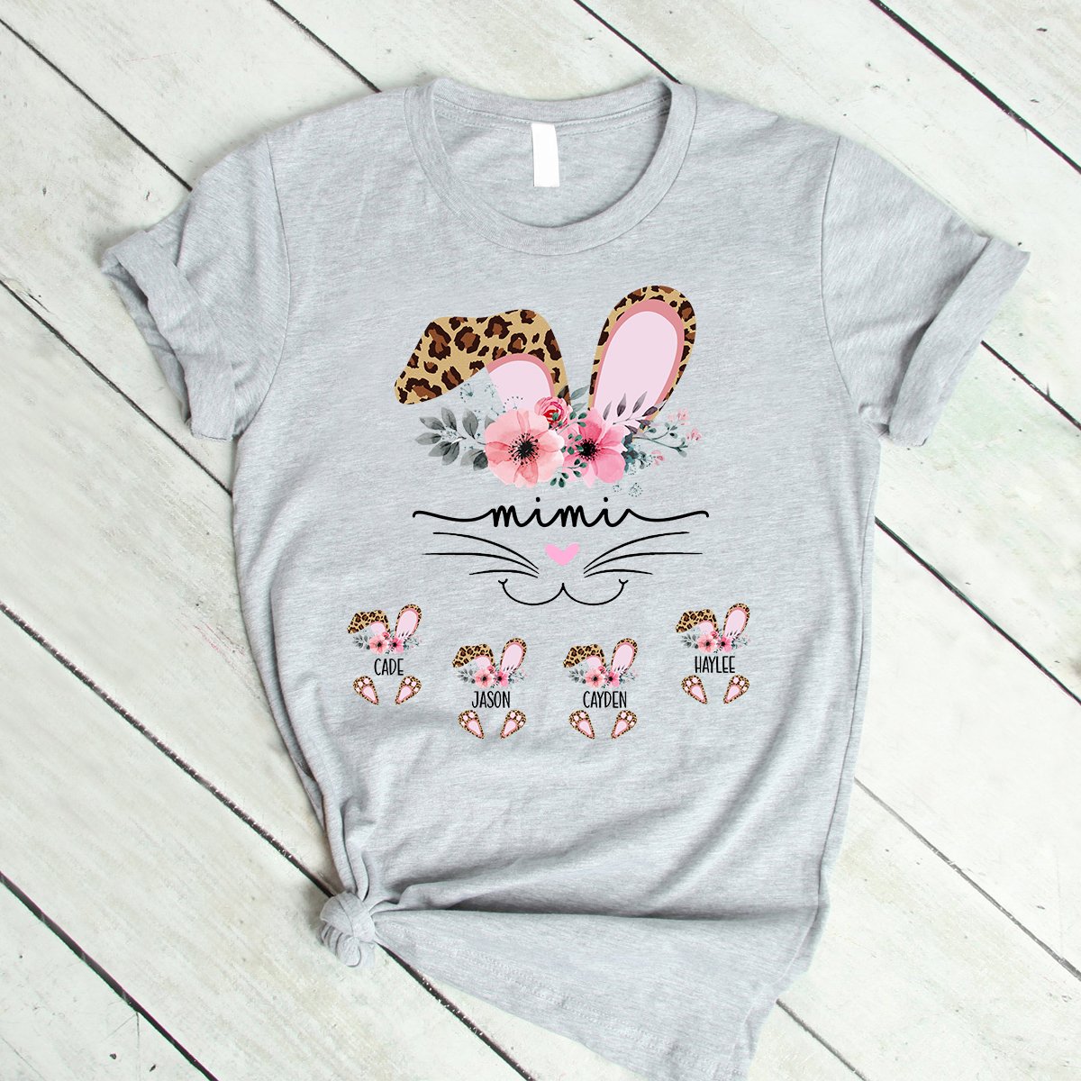 Mimi bunny , Grandmother Easter Shirt, Grandma Kid Names Shirt