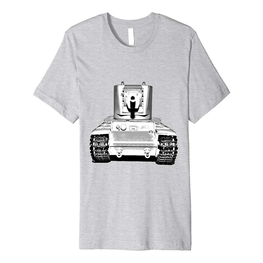 8-Bit Black And White Kv-1 Tank Funny T Shirts Cheap Fashion Short Sleeved T-Shirt