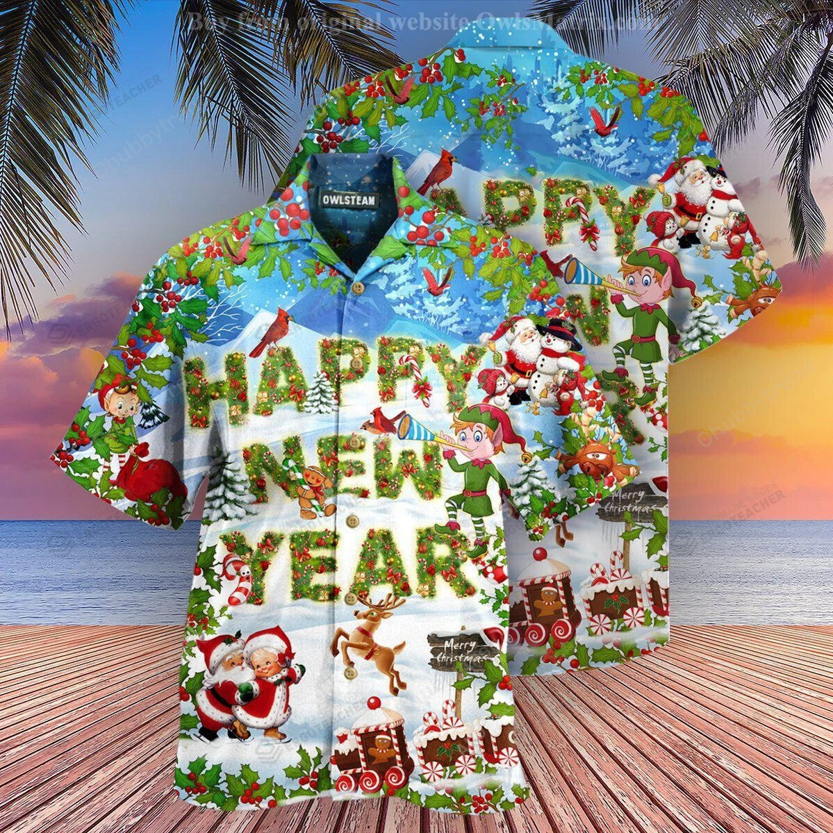 Christmas Happy New Year Snow Hawaii Shirt Ha76110