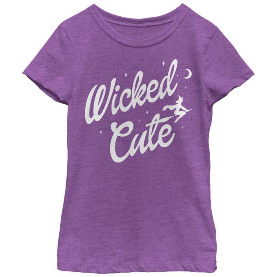 Lost Gods Girl’s Halloween Wicked Cute Witch  T Shirt Purple Berry S