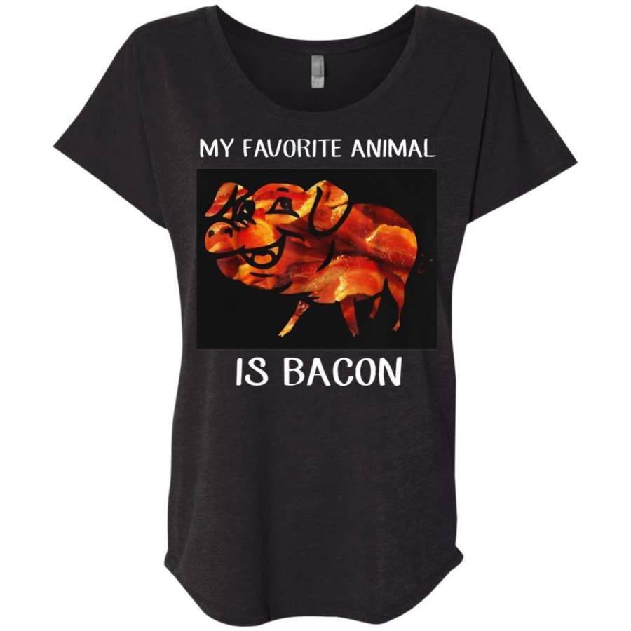 AGR My Favorite Animal Is Bacon Shirt Triblend Dolman Sleeve