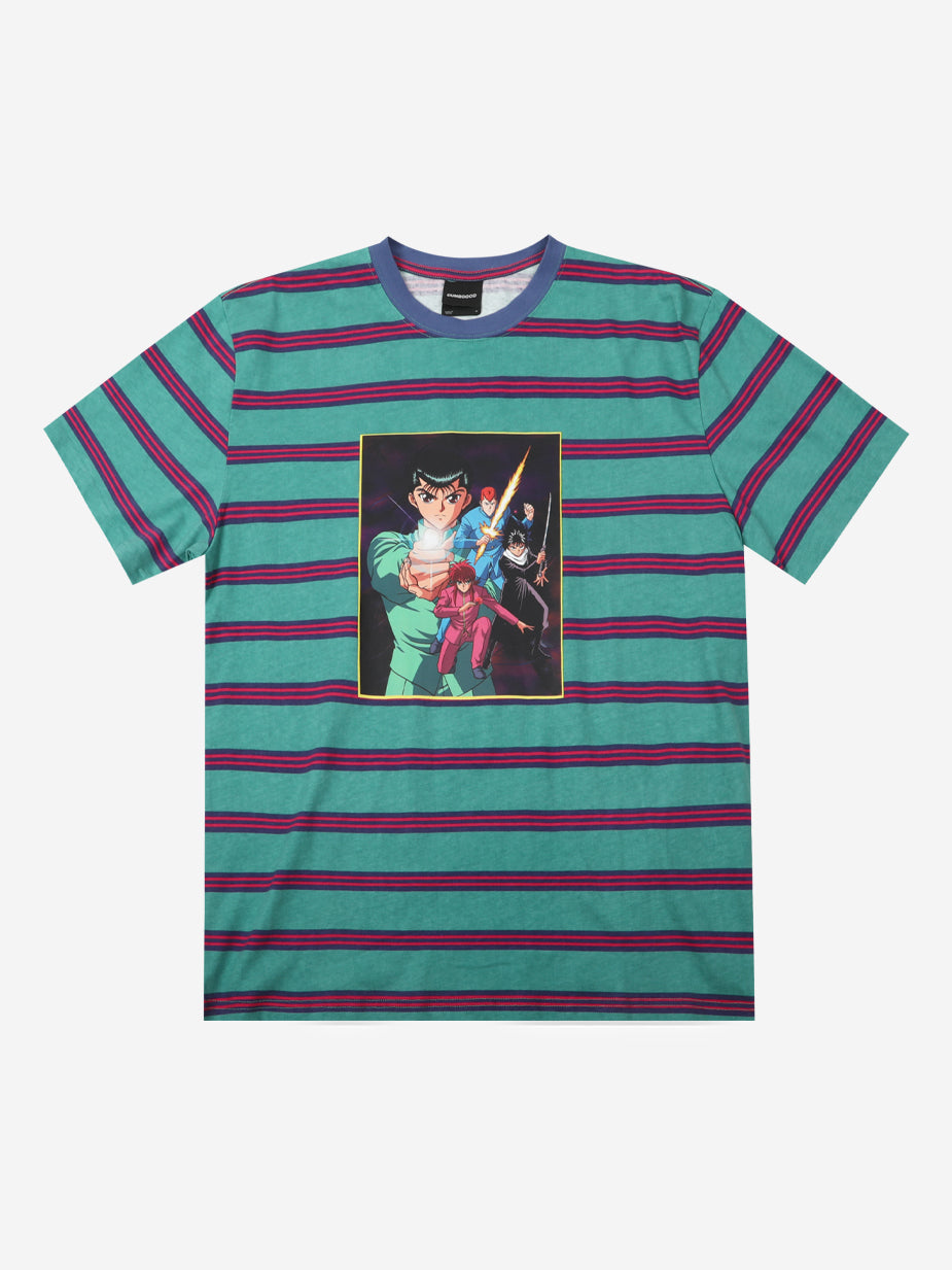 Yu Yu Hakusho Green Striped Tee