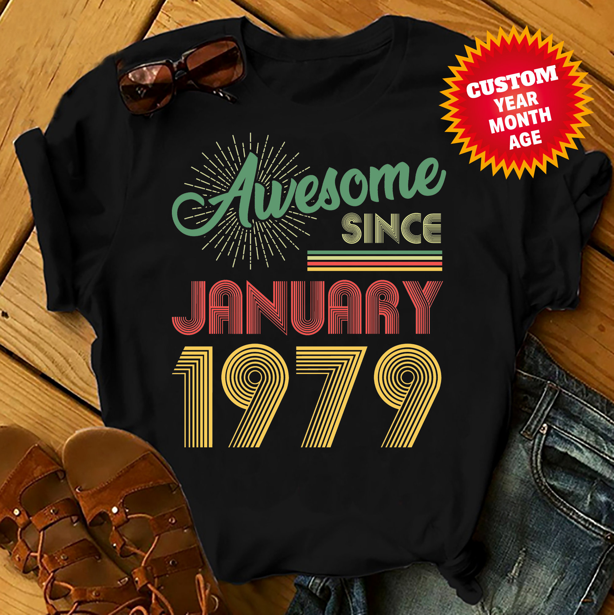 Awesome Vintage Shirts Women, Men Birthday T Shirts, Summer Tops, Beach T Shirts