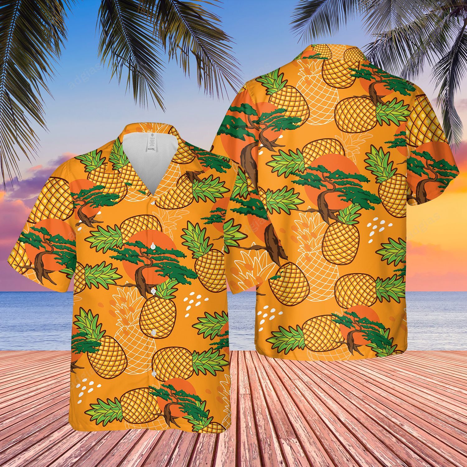 Miyagi Do Hawaii Pineapple Summer Beach Outfit Ha9581