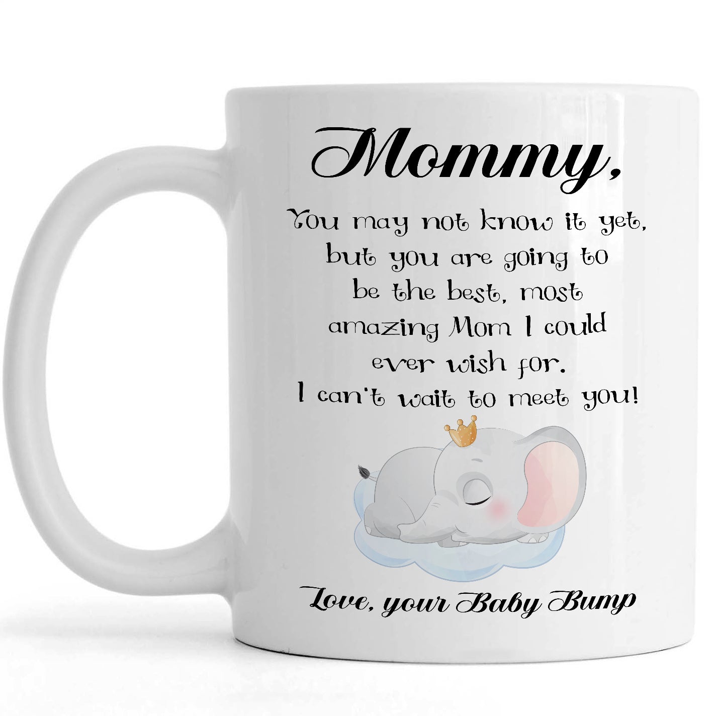 Pregnant Mom Mug | from Baby Bump Cute Elephant Mug | Expecting Mom, Soon to Be Mom, Newly Pregnant, Mother’s Day Gift | N1361 ChipteeAmz