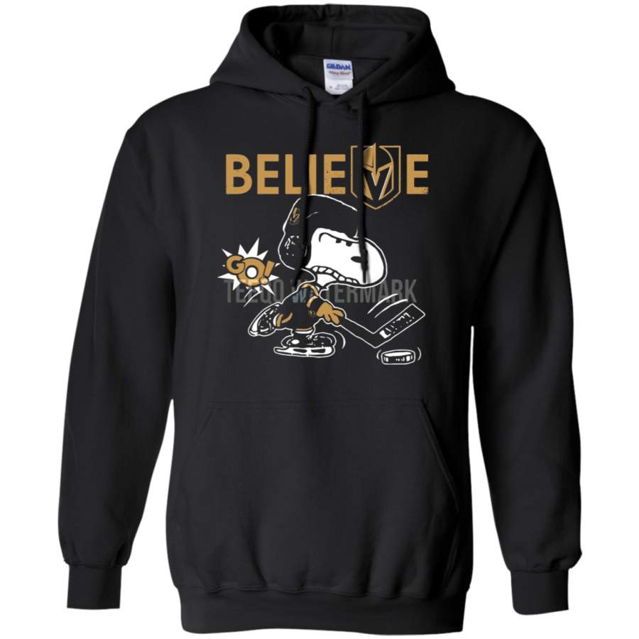 AGR Believe Vegas Golden Knights Go Knights Go Snoopy Hockey Hoodie