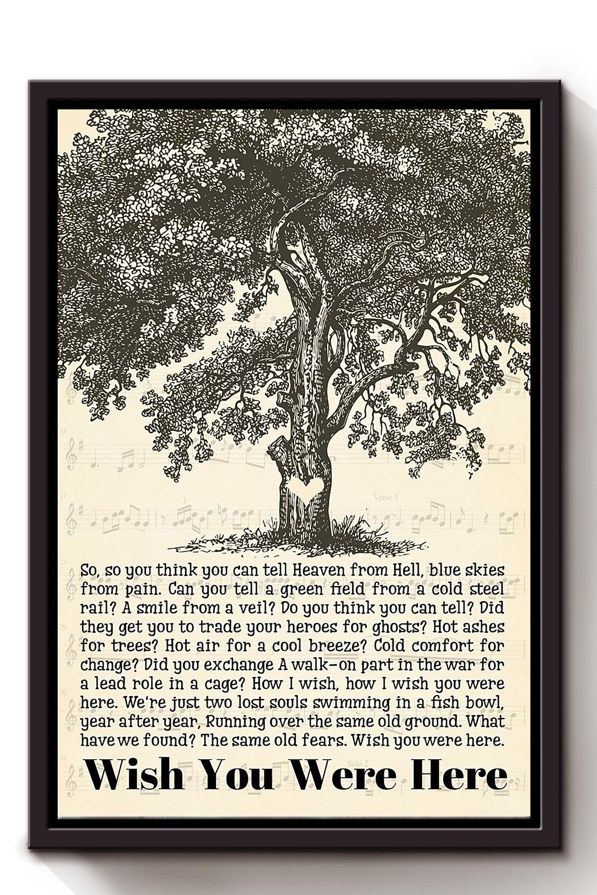 Wish You Were Here Vintage Tree Wall Art For Arvil Lavigne Fan Home Decor Framed Matte Canvas