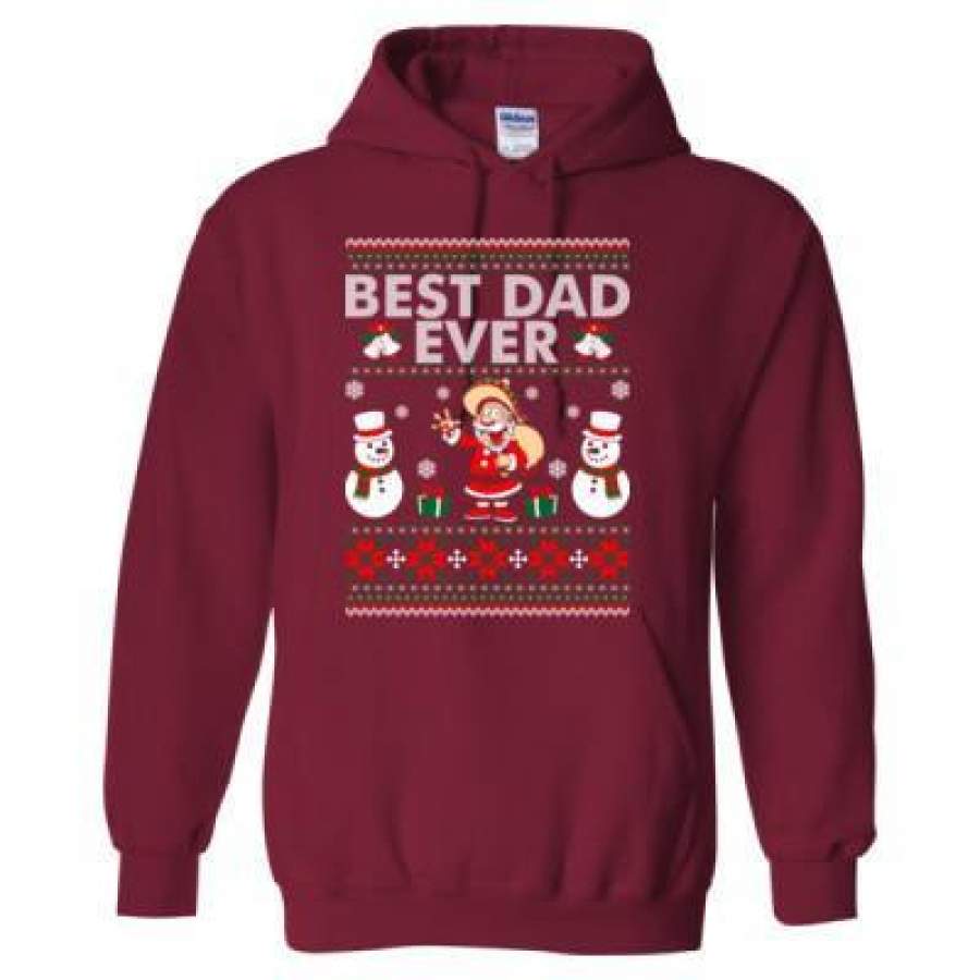 AGR Best Dad Ever Ugly Christmas Sweater – Heavy Blend™ Hooded Sweatshirt