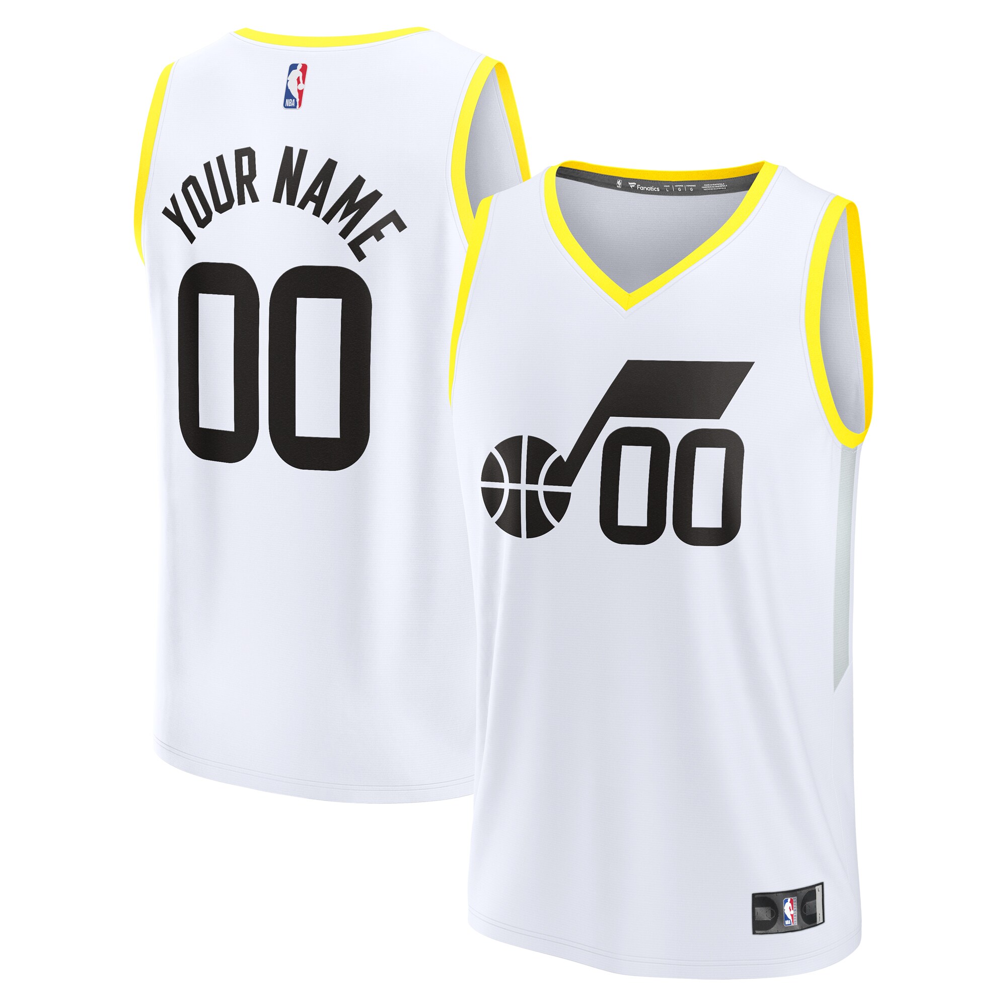 Utah Jazz Branded Youth Fast Break Replica Custom Jersey – Association Edition – White