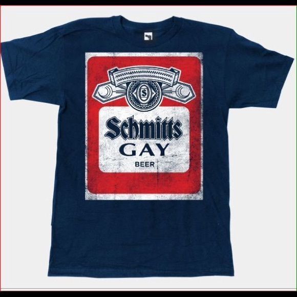 Schmidt S Gay Beer Graphic Tee Our Schmitt S Gay Beer Shirt Tures An Over D Rub Shirt