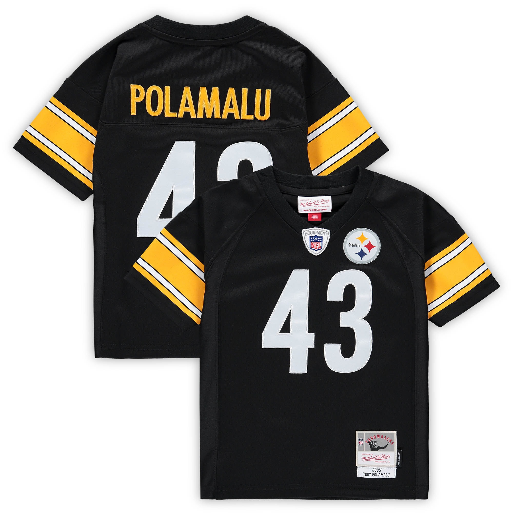 Troy Polamalu Pittsburgh Steelers Mitchell & Ness Toddler 2005 Retired Legacy Jersey – Black NFL