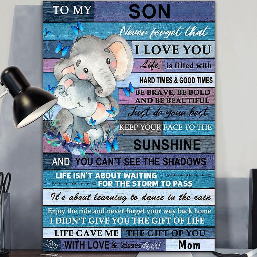 Loving Elephant Son Canvas Poster Wall Art, Poster Print, Canvas Print Wall Decor