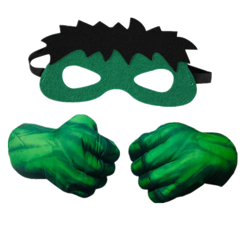 2PC Kid Avengers Superhero Figure Spider Man Hulk Toys Boxing Gloves Boy Halloween Gift Hulk Gloves alx