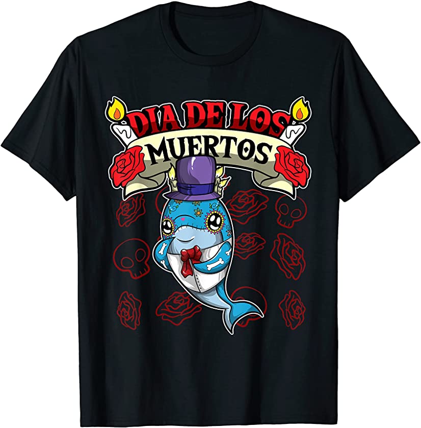 Dia De Los Muertos – Day Of The Dead – Dolphin T-Shirt