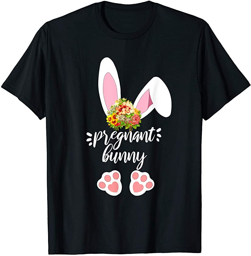 Pregnant Bunny Funny Matching Easter Bunny Egg Hunting cute T-Shirt