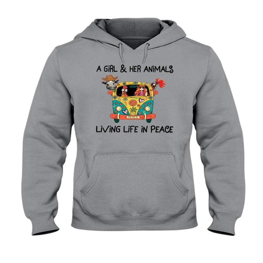 A Girl And Her Animals Living Life In Peace Special Custom Design Hoodie