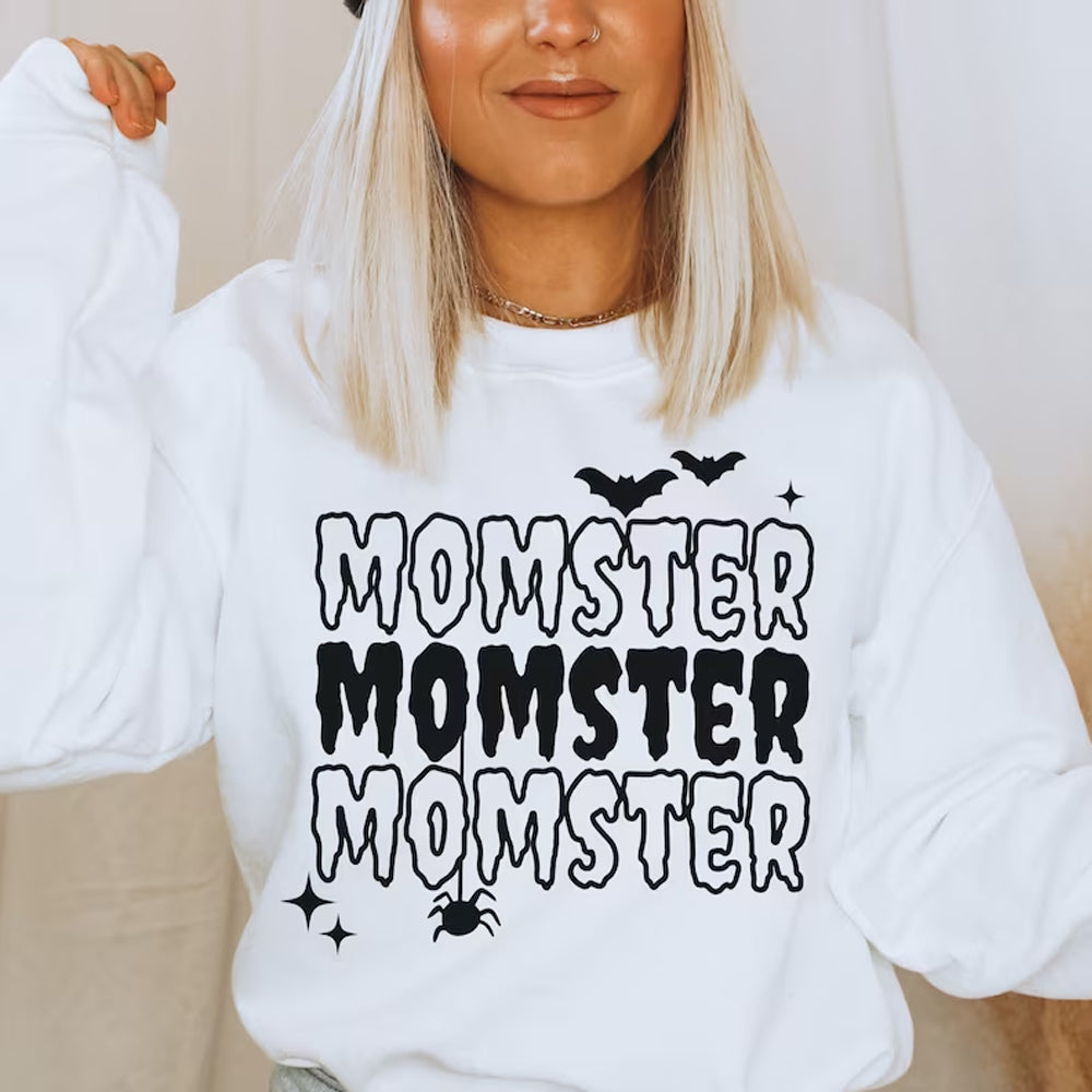 Momster Halloween Sweatshirt 2D Crewneck Sweatshirt All Over Print Sweatshirt For Women Sweatshirt For Men Sws4232