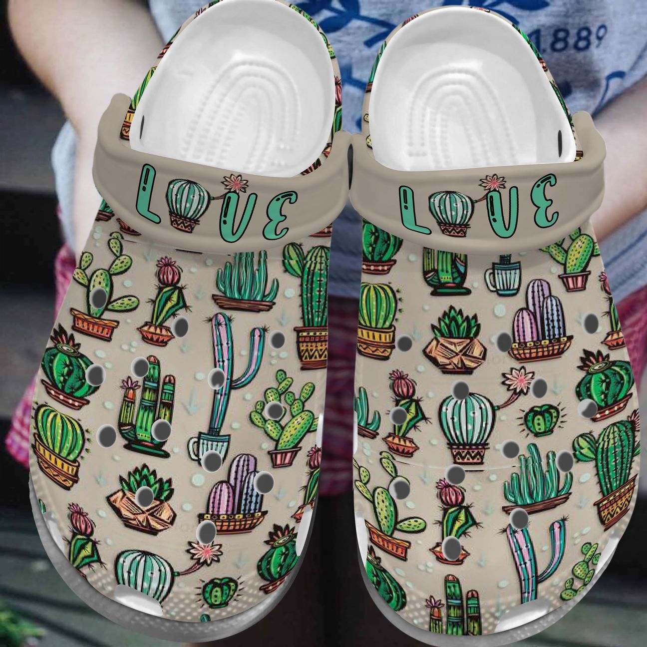 Succulent Personalized Clog, Custom Name, Text, Color, Number Fashion Style For Women, Men, Kid, Print 3D Love Succulent