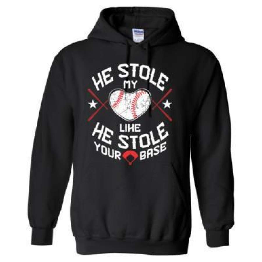 AGR He Stole My Heart Like He Stole Your Base – Heavy Blend™ Hooded Sweatshirt