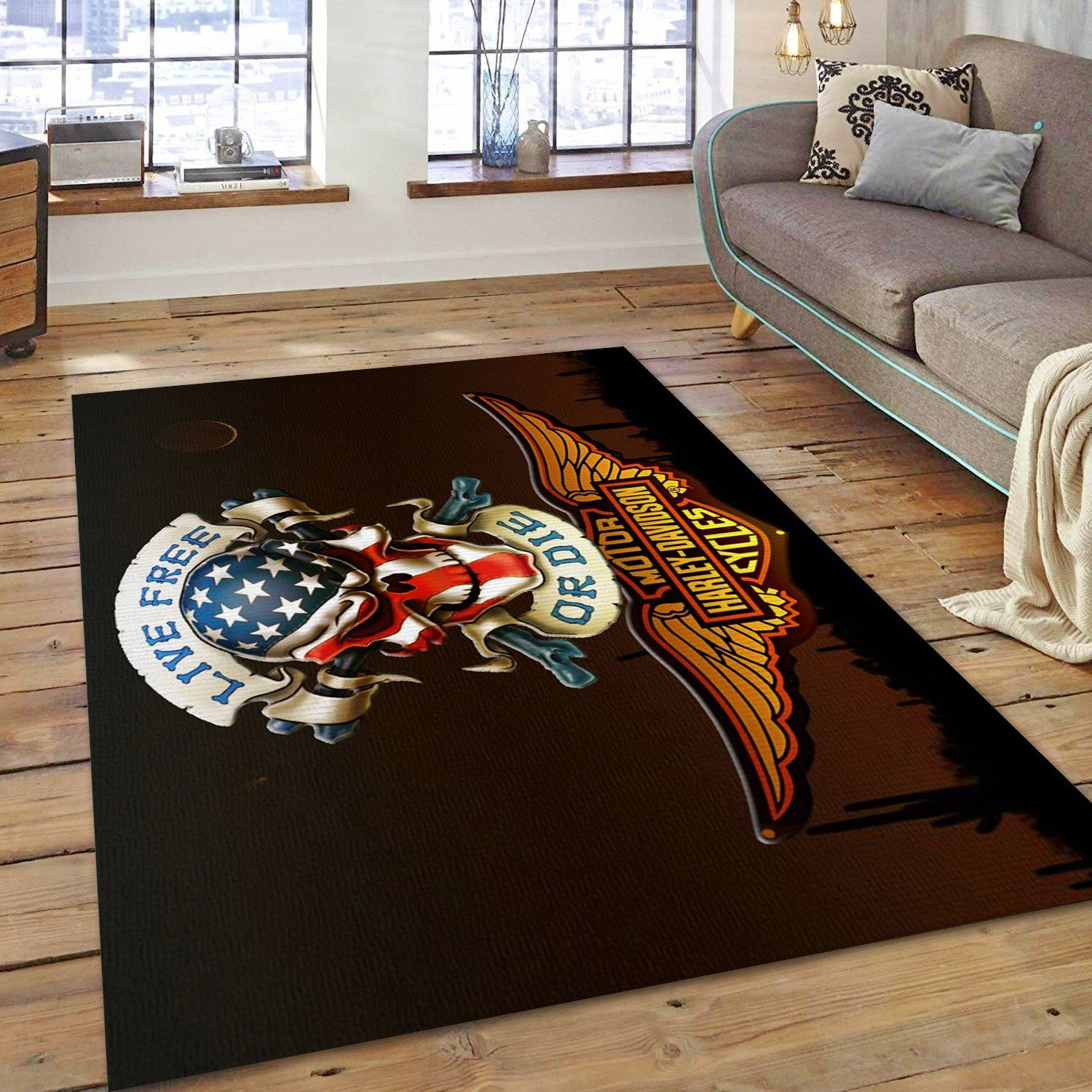 Harley Davidson Ver13 Art Rug Living Room Rug  Home Us Decor