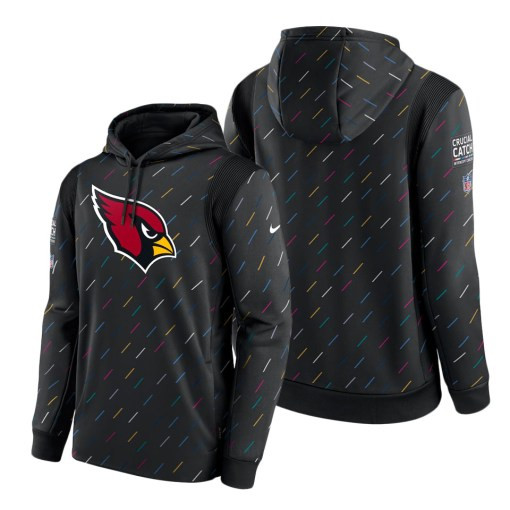 Men’S Arizona Cardinals Charcoal 2021 Crucial Catch Therma Pullover Hoodie