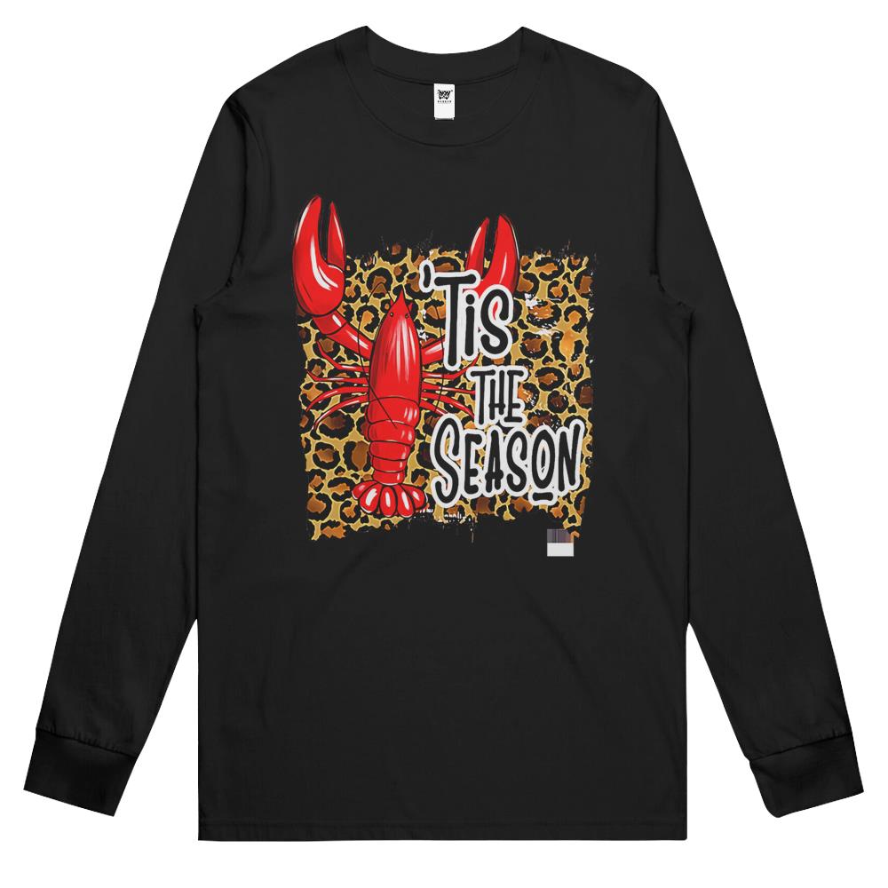 Tis The Season Crawfish Leopard Mardi Gras Carnival Festival Long Sleeve T Shirts