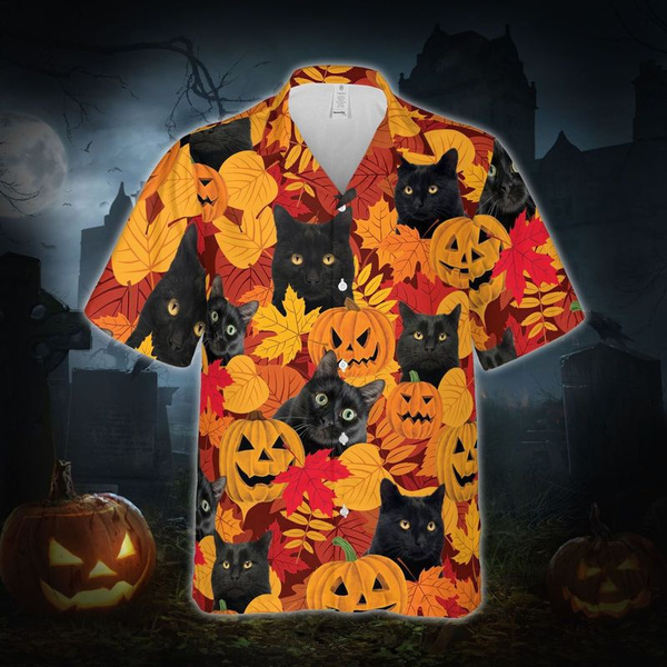 Black Cat Halloween Hawaii Shirt For Men Women Ha18466