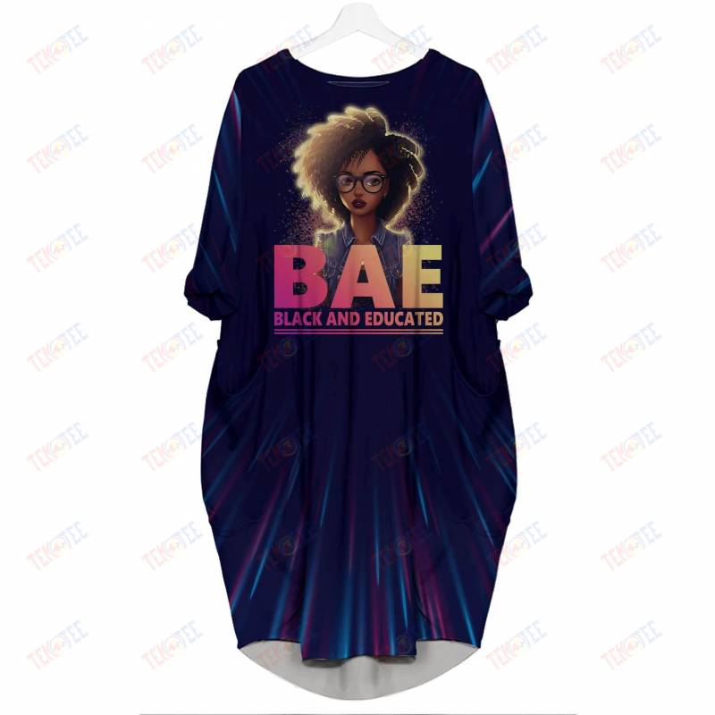 Temotee African Dress 32 – BAE Black And Educated 3D Dress for Melanin Women Afro Girl Shirt African American Woman Gift Idea TMT7826