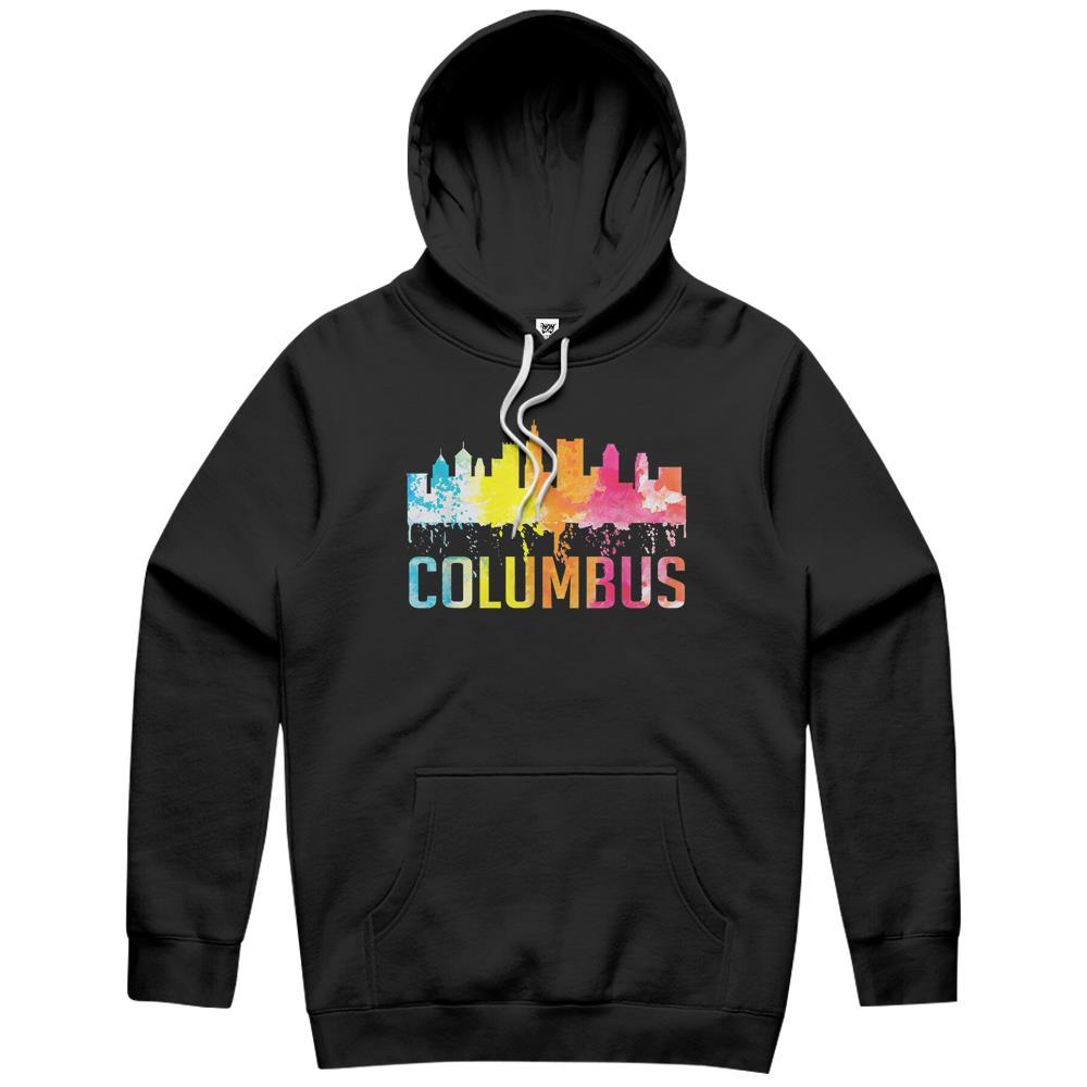 Columbus Ohio Watercolor City Skyline Art Souvenir Gifts Hoodie